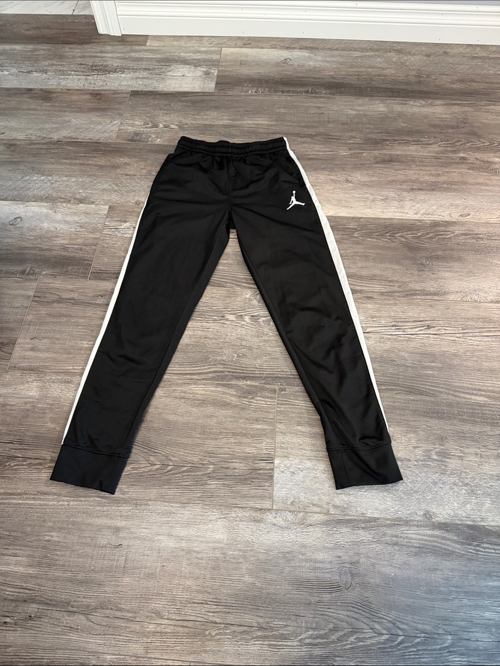 Jordan Kids Black Track Pants with White Side Stripe